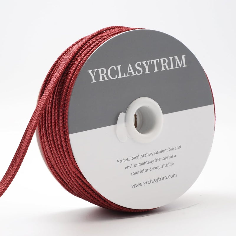 YRCLASYTRIM 0.35inch,(55Yards) Sewing Piping Trim,Shining Polyesterter Cord Trim,for Sewing Clothing,Hometextile, Decoration DIY Crafts Edge Piping Embellishments,30Colour (Karanda Red) - Image 3